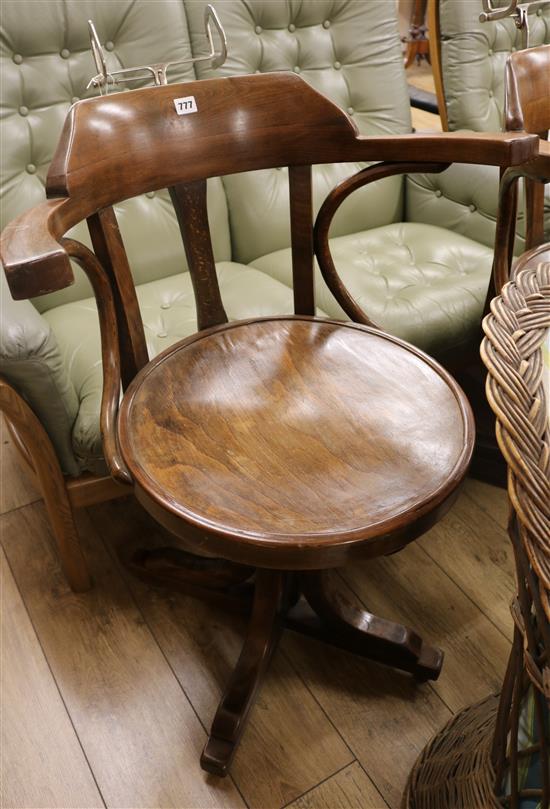 A pair of barbers chairs